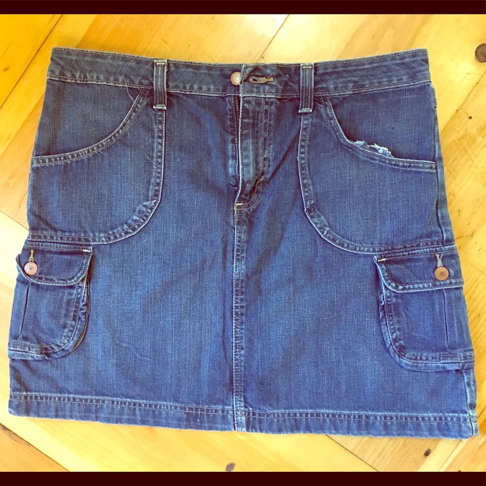 Old Navy Denim Mini Skirt with Cargo Pockets